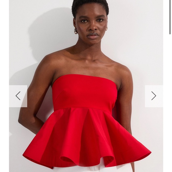 ASOS Tops - Karen Millan Ruffle Hem Ponte And Cotton Jersey Tube Top